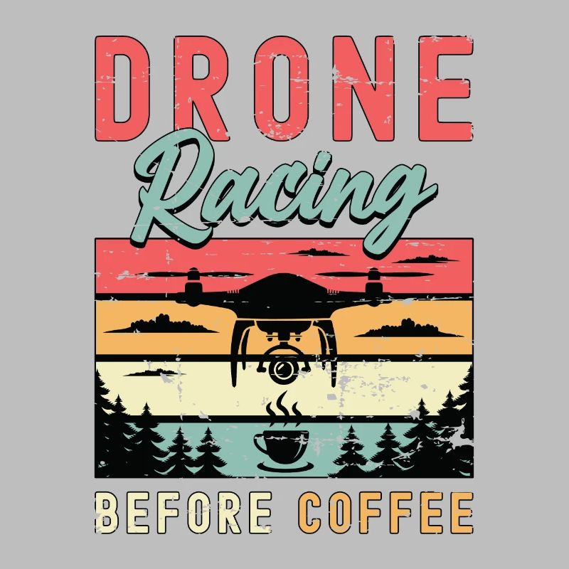 Amateur de course de drones avant la course de drones amateur de café