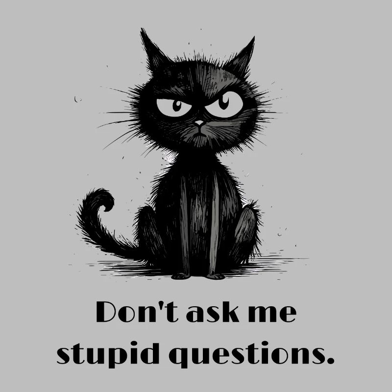 schwarze Katze Comic Style lustiger Spruch