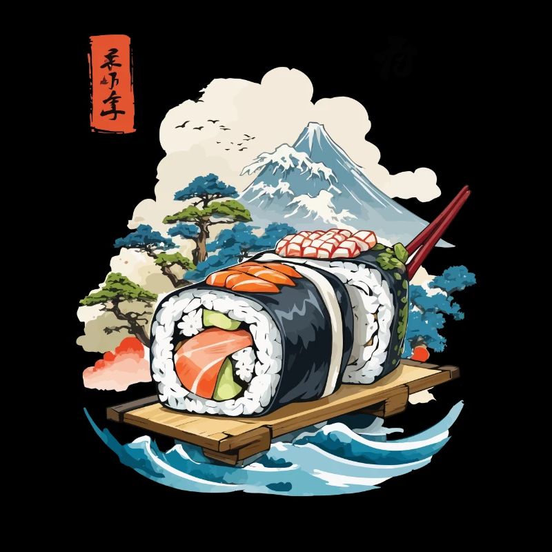 Ukiyo-E Sushi Artwork Design