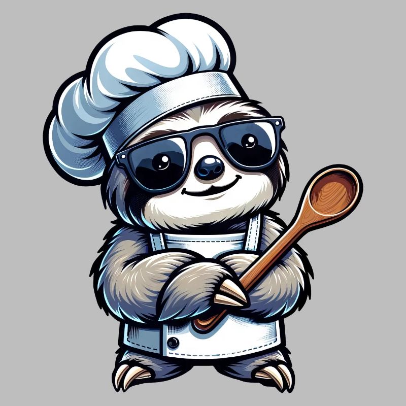 Conception de bande dessinée de chef paresseux mignon