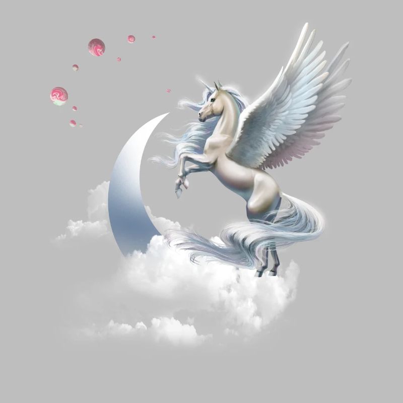 Einhorn oder Pegasus Fliegendes Pferd