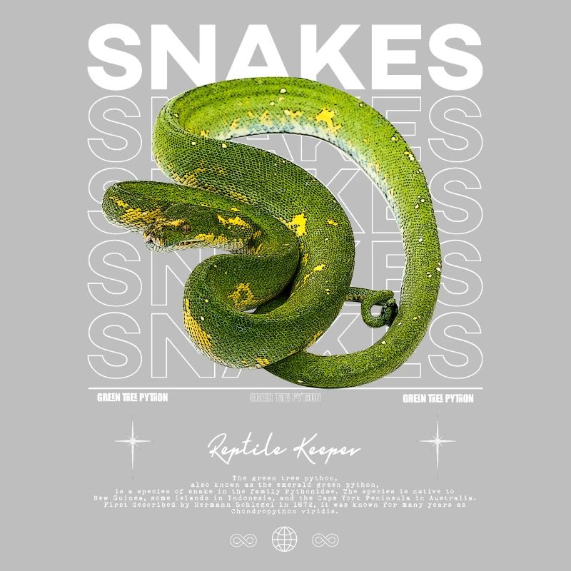 Green Tree Python moderne Streetwear Reptile gardien