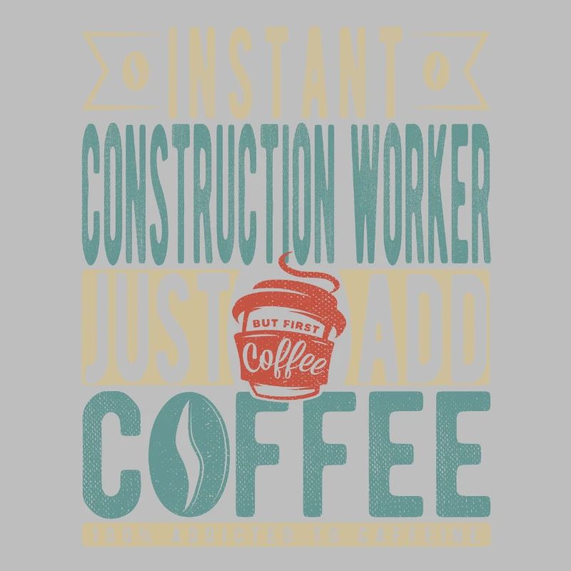 Travailleur de la construction instantané Il suffit d’ajouter du café