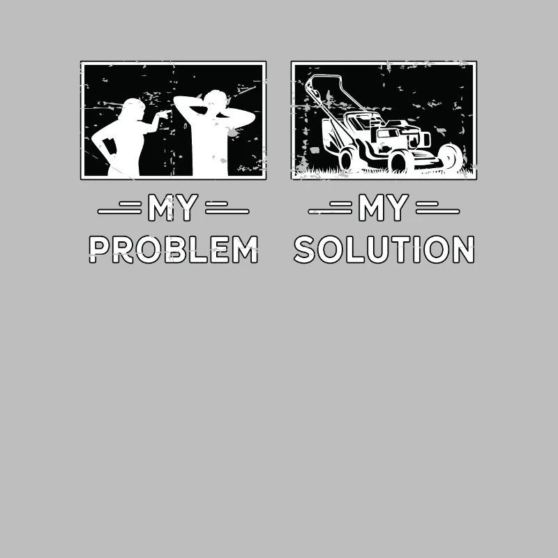 Mower My Problem My Solution Pictogram Dad Mom
