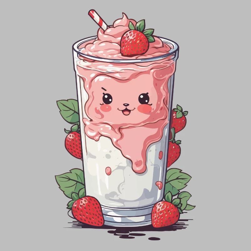 Fraises Mignon Milkshake Kawaii Fun