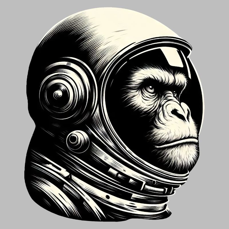 Chimpanzee, Astronaut, Thoughtful, Cosmos