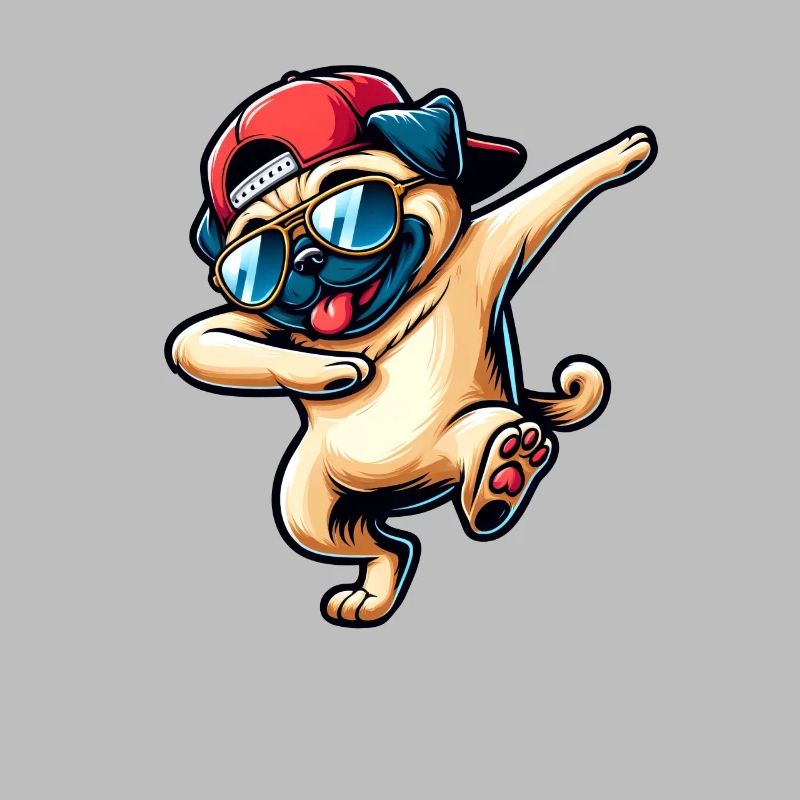 Tanzender Mops Dabbing Pose Stylisch