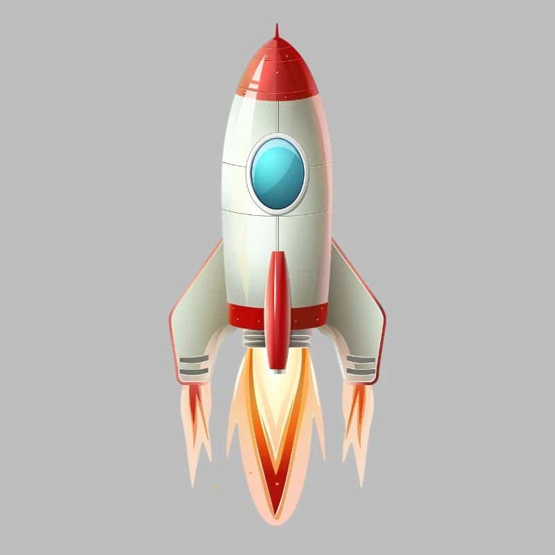 Retro-Rakete startet in einer zweidimensionalen Il