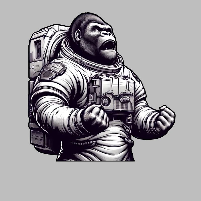 Gorille astronaute dans l’espace