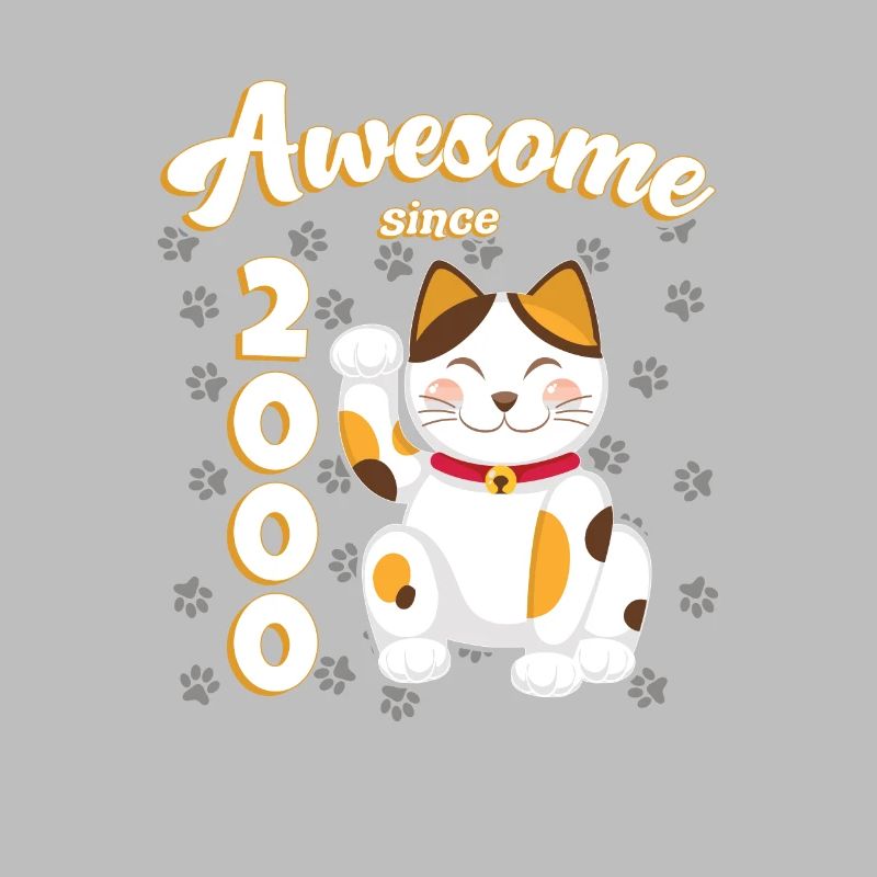 2000 Birthday Awesome since Cat Maneki neko