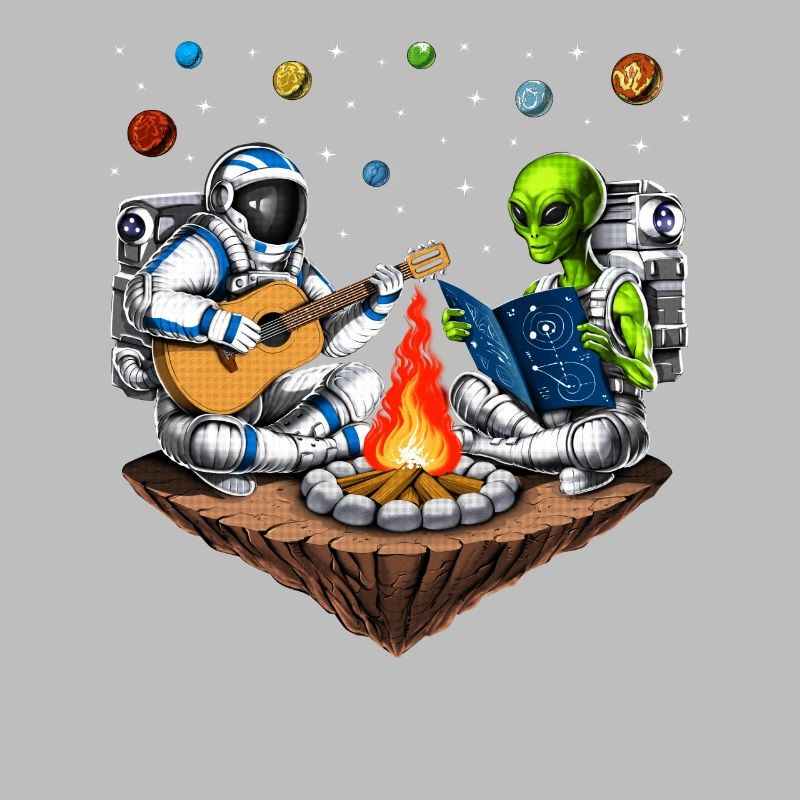 Space Astronaut Alien Camping