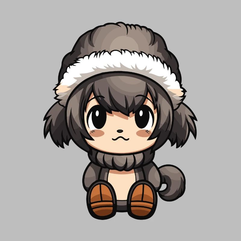 Monkey Winter Comic Cute