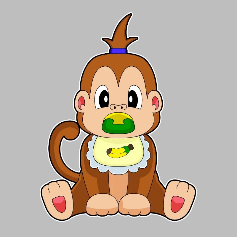 Affe Banane Schnuller Lätzchen