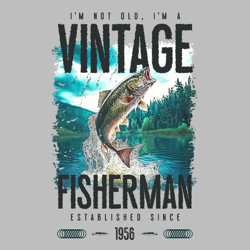 Pêche à la truite vintage Pêcheur Anniversaire 1956