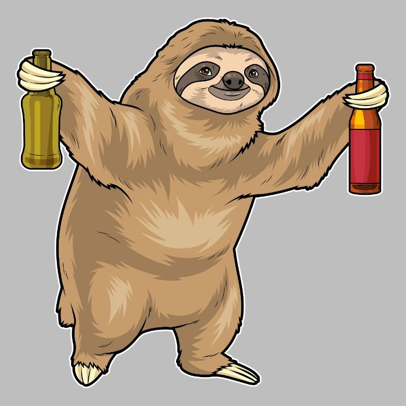 Faultier Flasche Bier