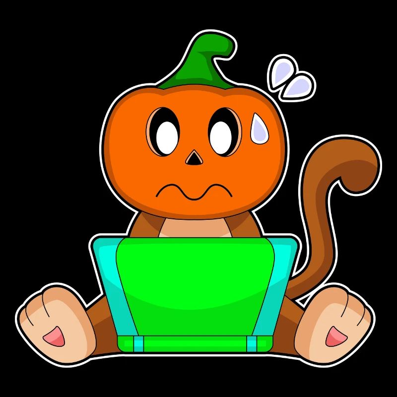 Monkey Halloween Pumpkin Laptop