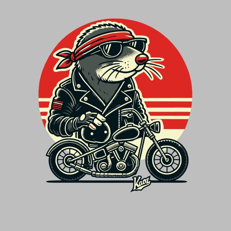 Blind Mole Rocker with Motorcycle