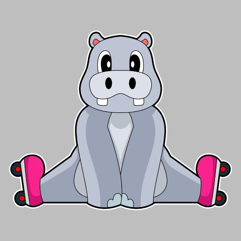 Hippopotamus Inline skating roller skates