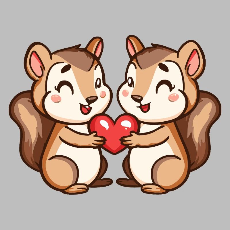 Eichhörnchen Comic Paar Liebe