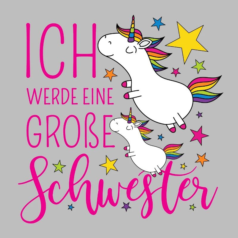 Große Schwester Einhorn Einhörner pink Sterne bunt