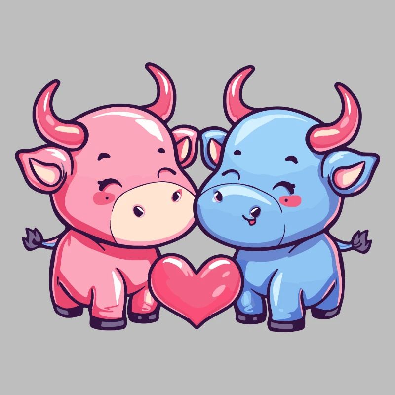 Stier Comic Paar Liebe