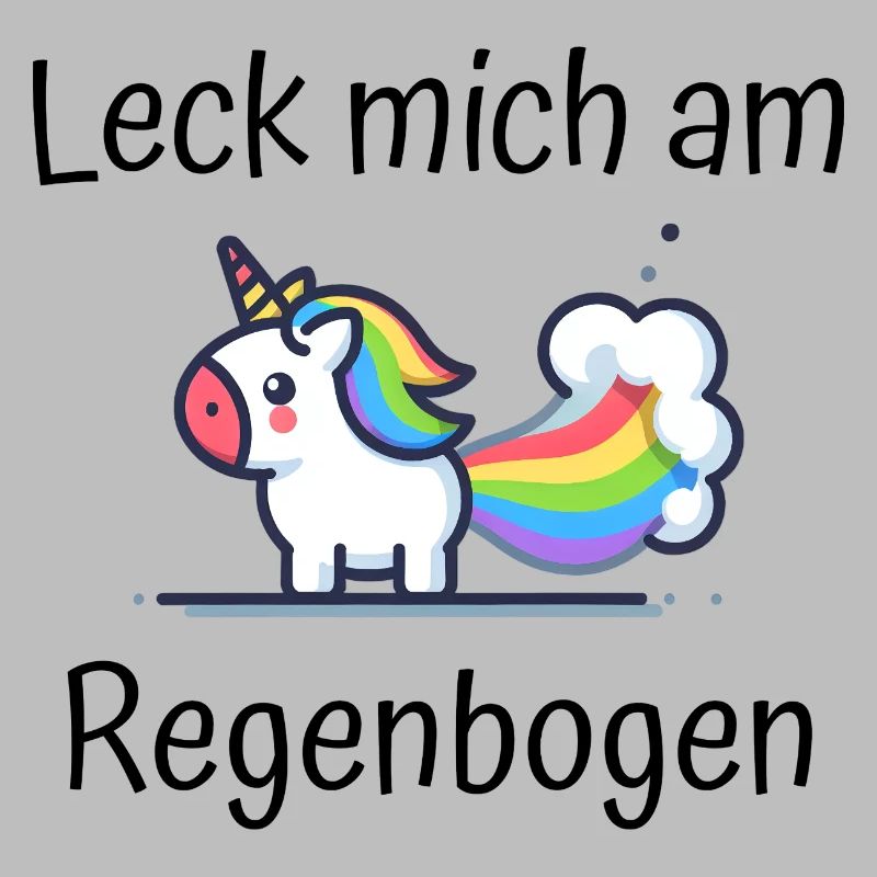 Leck mich am Regenbogen Einhorn Spruch