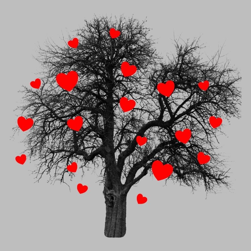Rote Herzen Baum mit Herzen