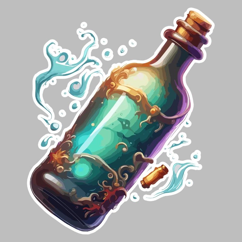 Magic Bottle / Cork / Water / Comic