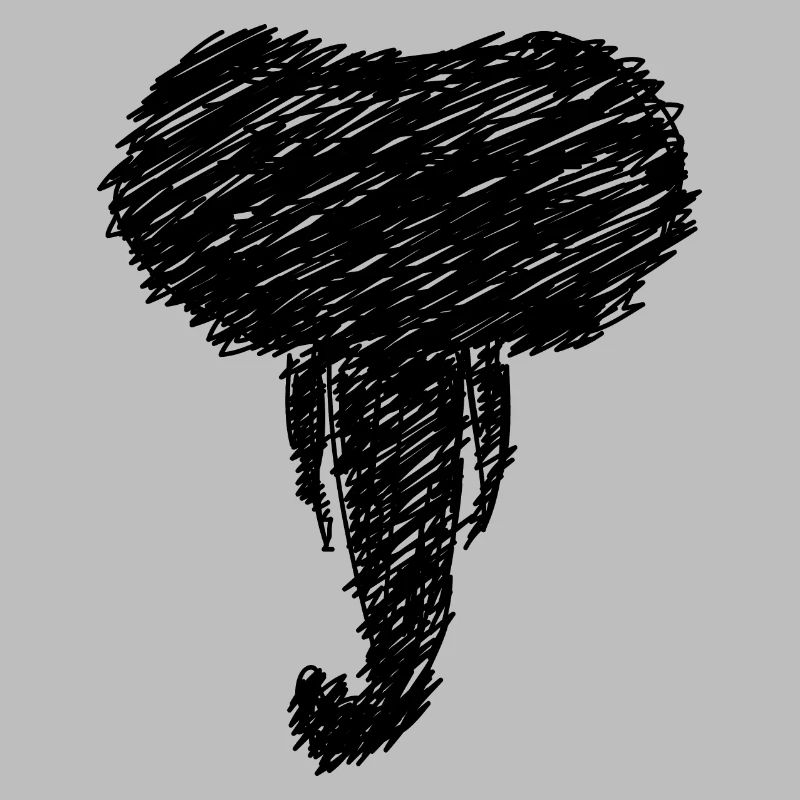 Elefant Kopf Tier Zeichnung Scribble Geschenk