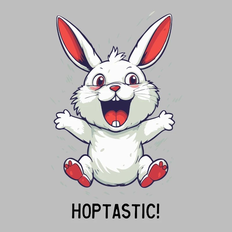 Fantastic White Comic Cartoon Hoppel Rabbit