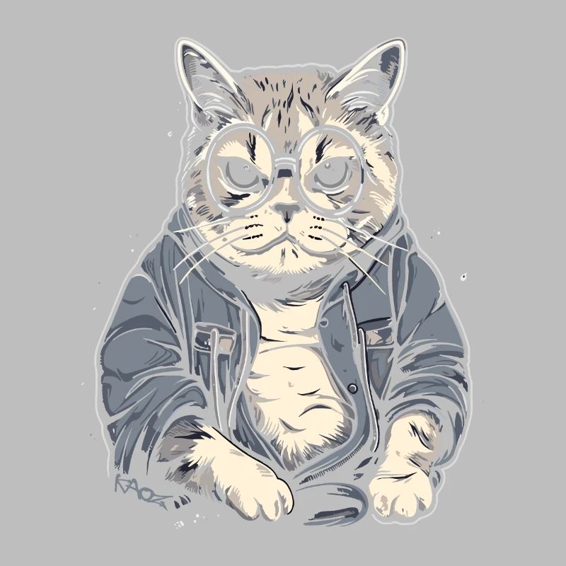 Ältere, intelligente Oma oder Opa Katze mit Brille