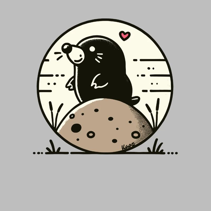 Happy mole on hill