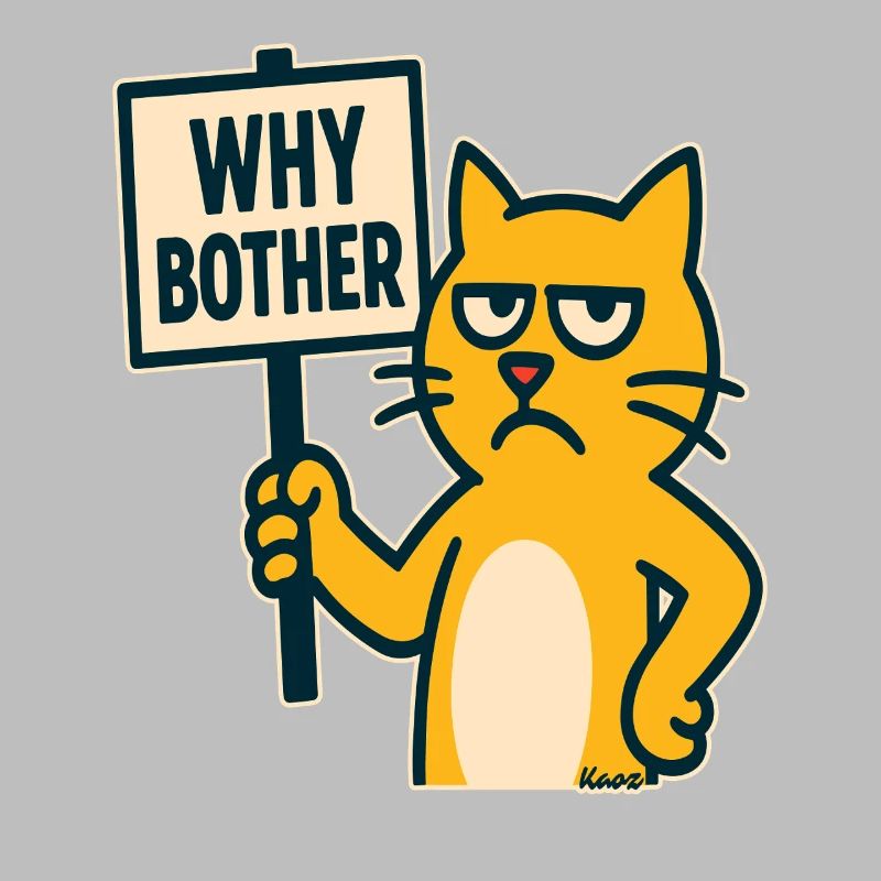 chat de dessin animé agacé : pourquoi s’embêter