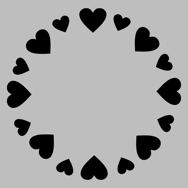 Hearts circle big small