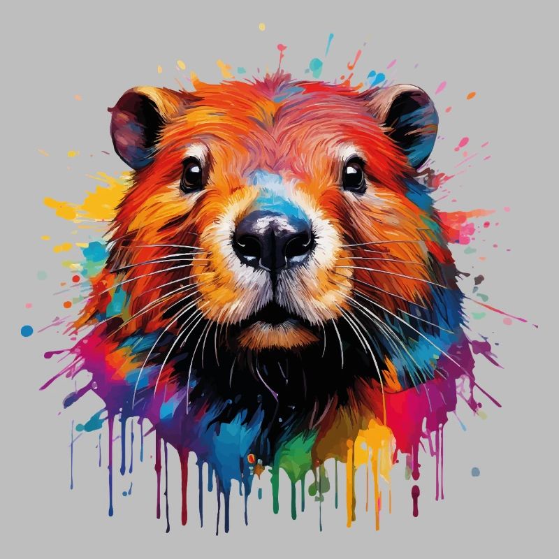 Conception d’aquarelle de castor coloré