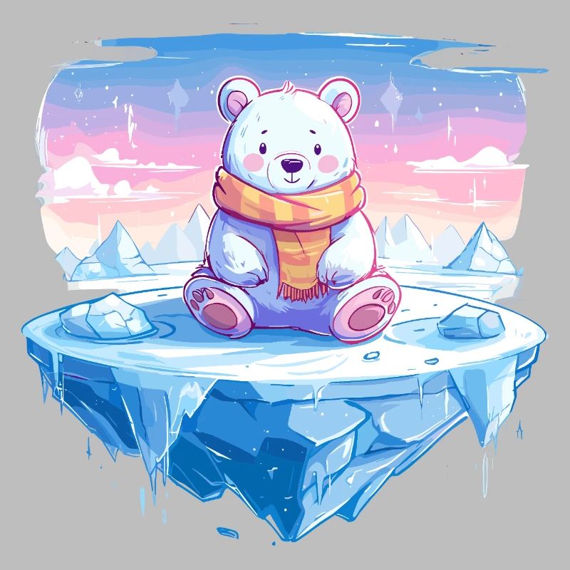 Polarlicht-Bär auf Eis