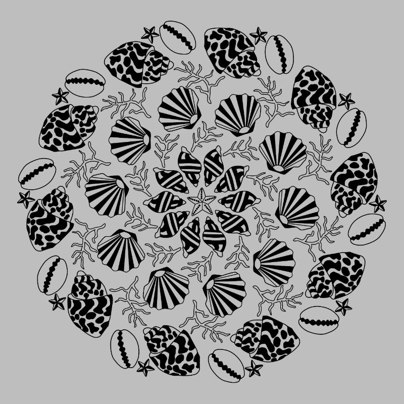 Shell Mandala black and white