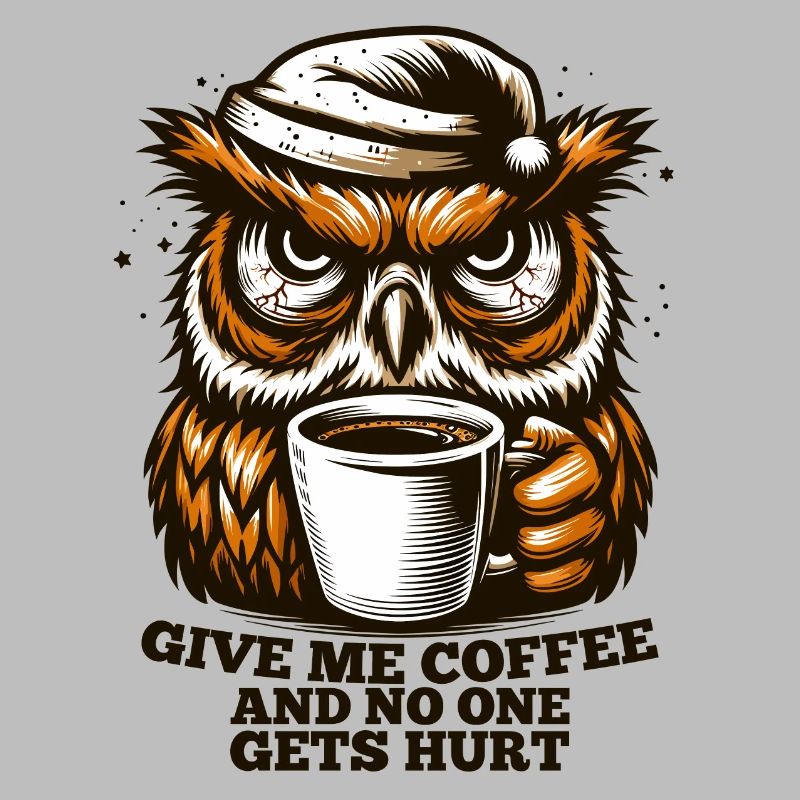 Eule Kaffee müde Geschenk