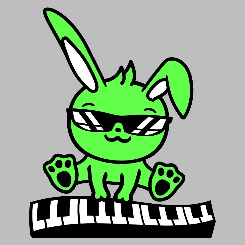 Easter Bunny Rabbit Cute Piano Keyboard Playing