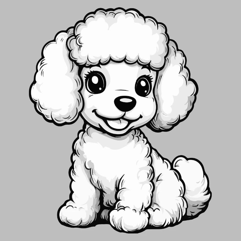 Caniche Chien Bande dessinée Mignon