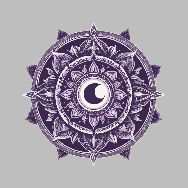 Moon Mandala Design Aesthetic Pattern