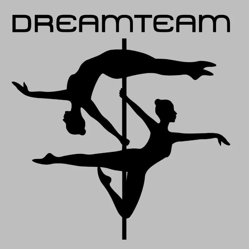 Duo Pole Dance Silhouette