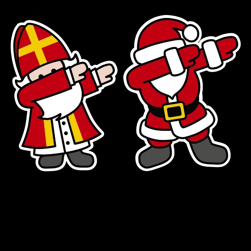 Sinterklaas en Kerstman dab dabbing