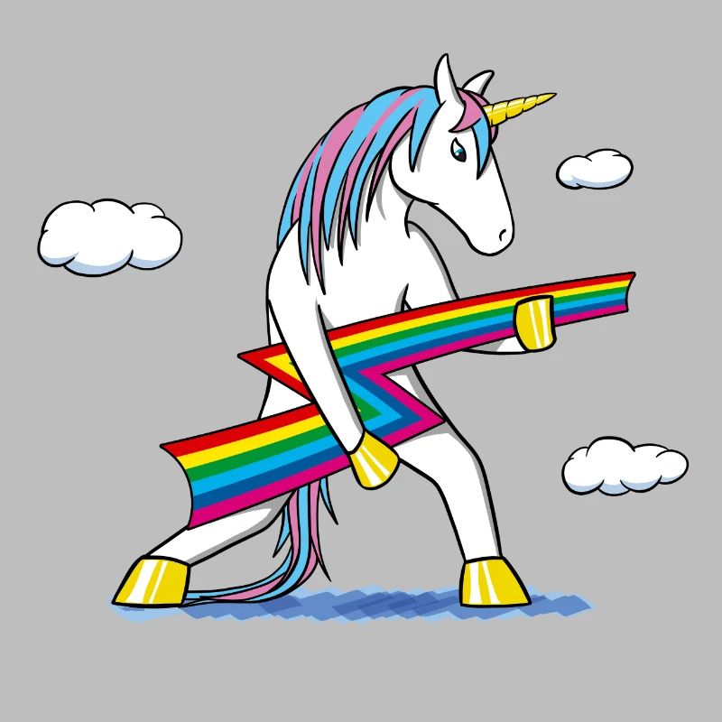 Rainbow Rock – Licorne avec éclair arc‑en‑ciel