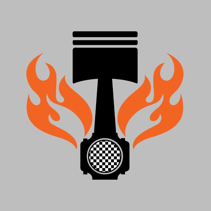 Flaming Piston - Car Auto Racing - Car Auto Window