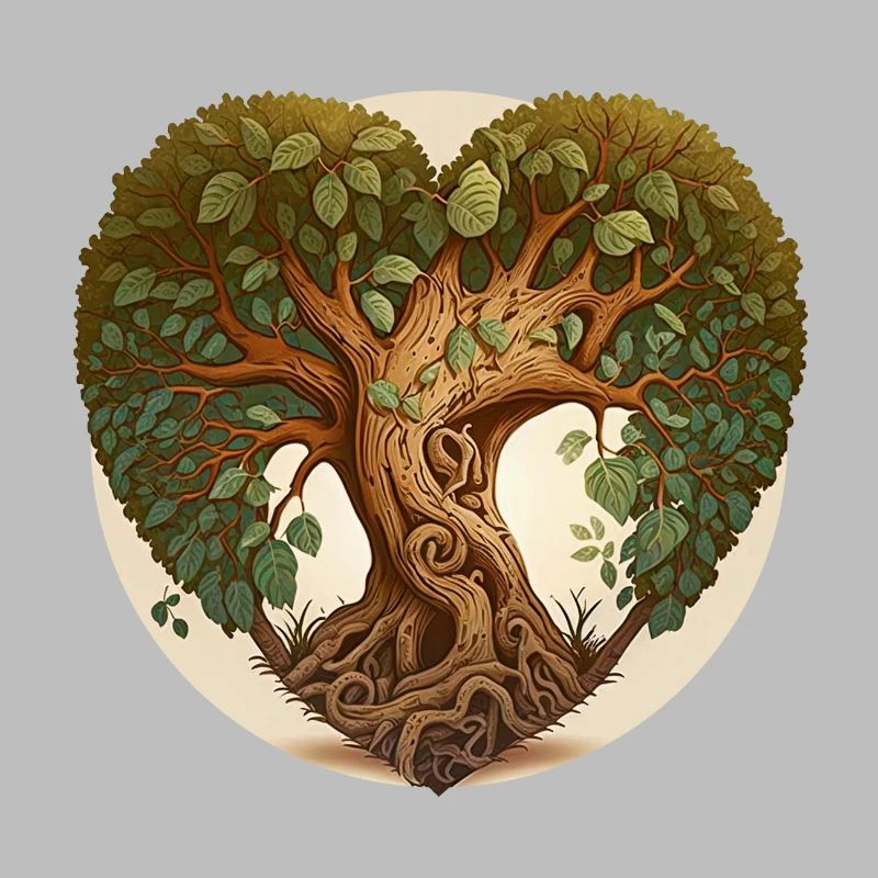Tree in a heart shape, heart tree with background