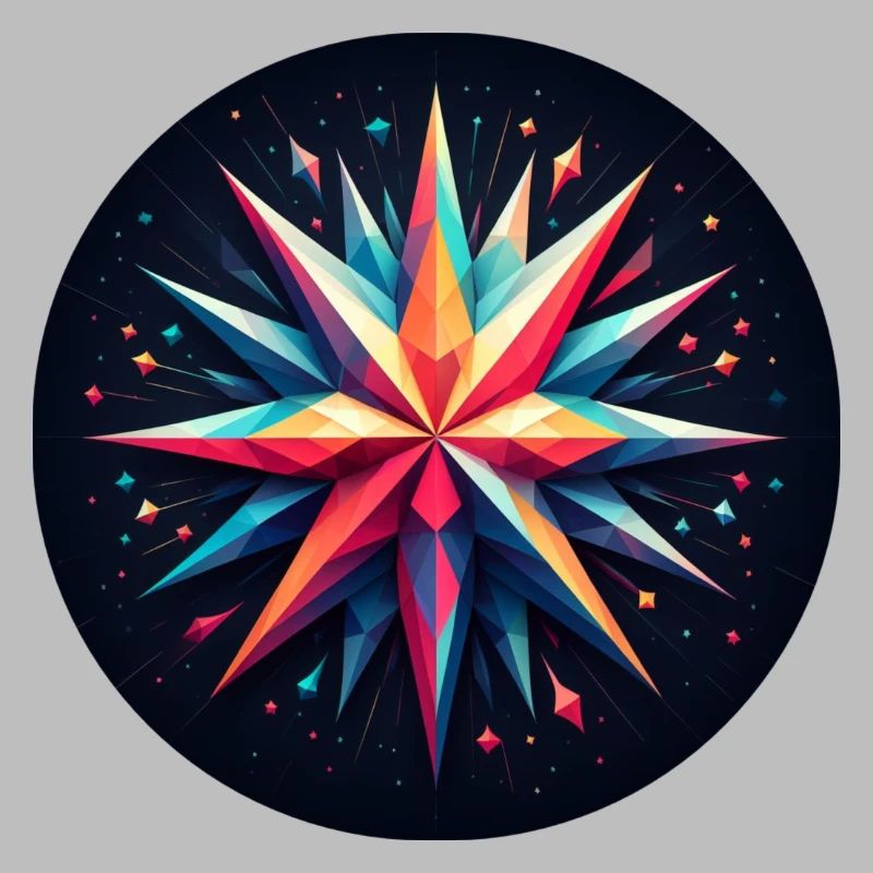 Étoile polygonale colorée