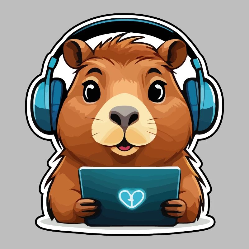 Capybara mit Computer