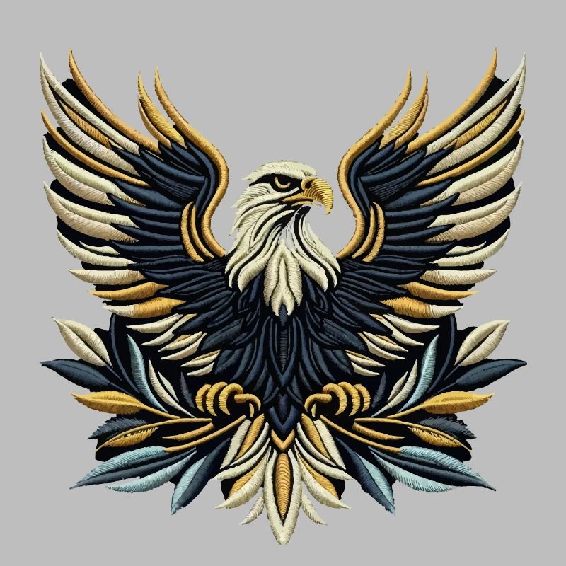 Regal Eagle Wings Embroidered Tee