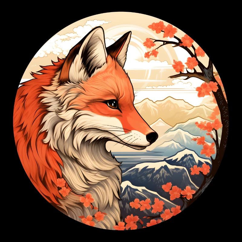 Fuchs zwischen den Blütengipfeln Herbst